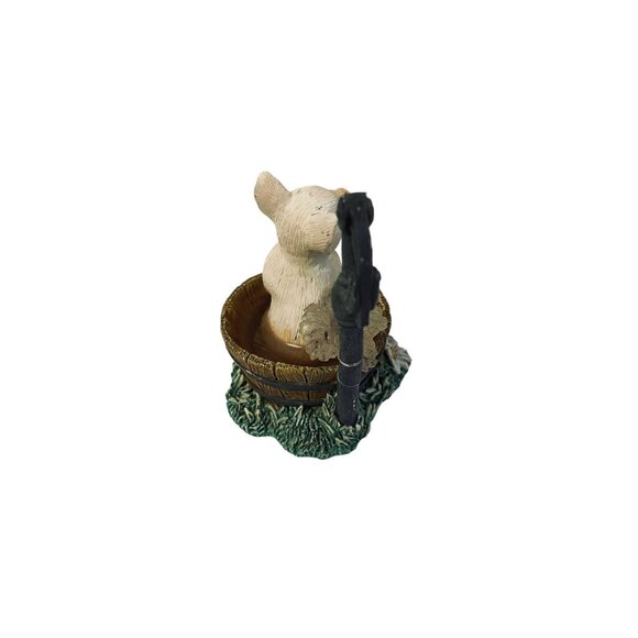 Hamilton Collection Farm Livin Collection Squeaky Pig Blue Bird Bath Figurine - Picture 13 of 13